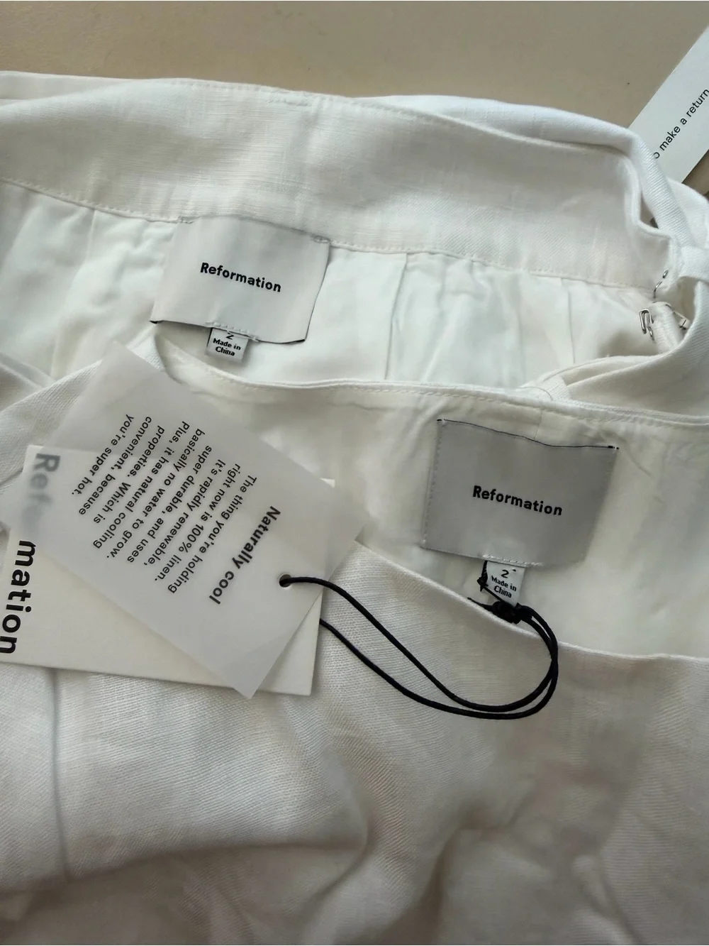 Reformation white linen